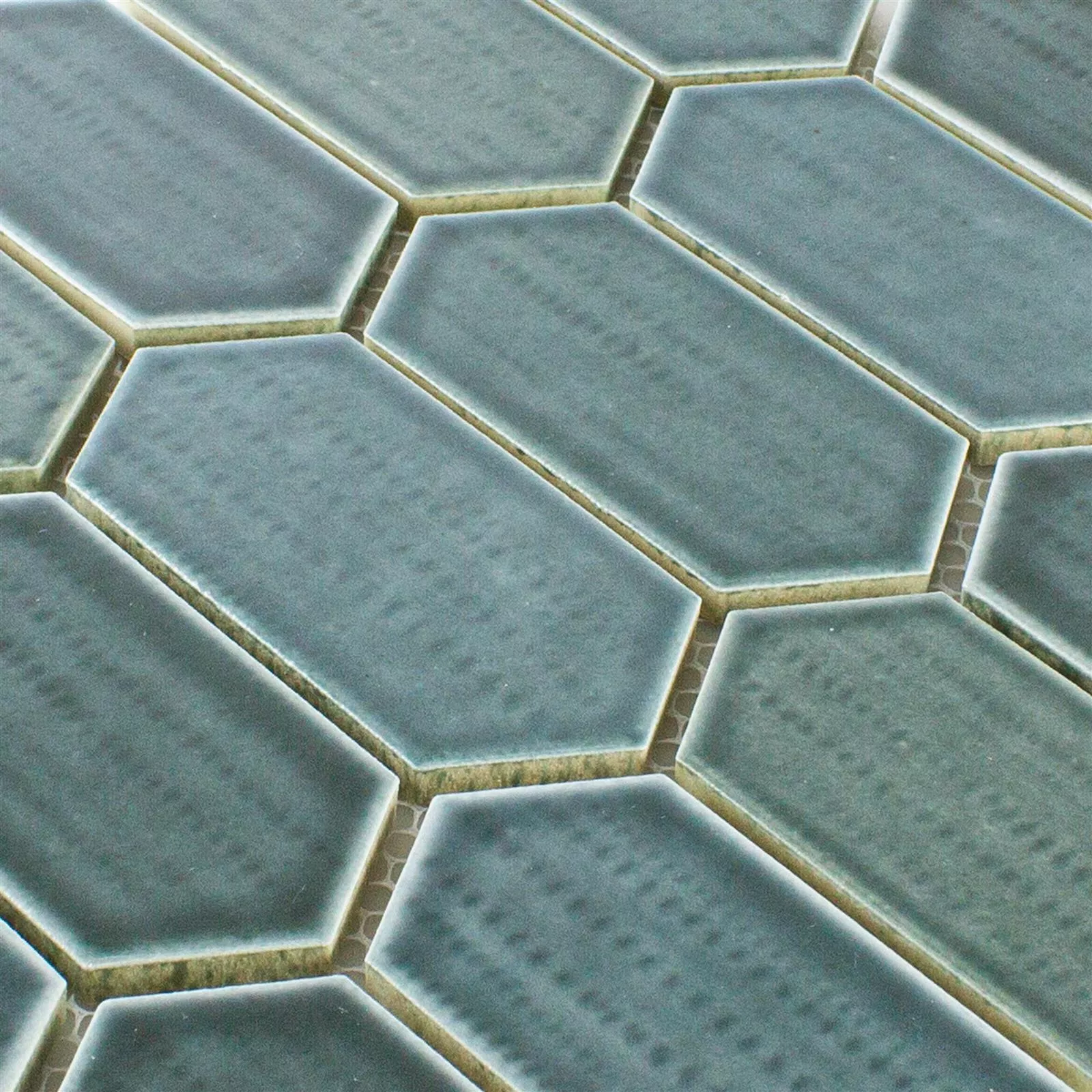 Πρότυπο από Kεραμικά Ψηφιδωτά Πλακάκια McCook Εξάγωνο Μακρύς Μπλε Γκρί