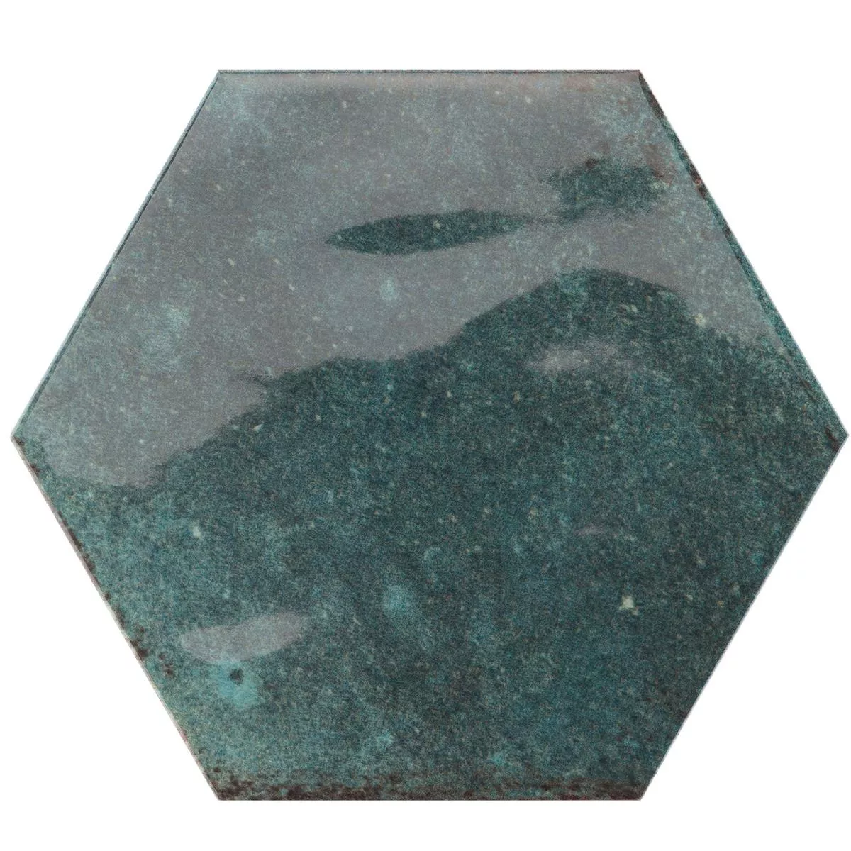 Πλακάκια Tοίχου Arosa Αστραφτερό Kυματιστός Εξάγωνο Μπλε Tου Ειρηνικού 17,3x15cm