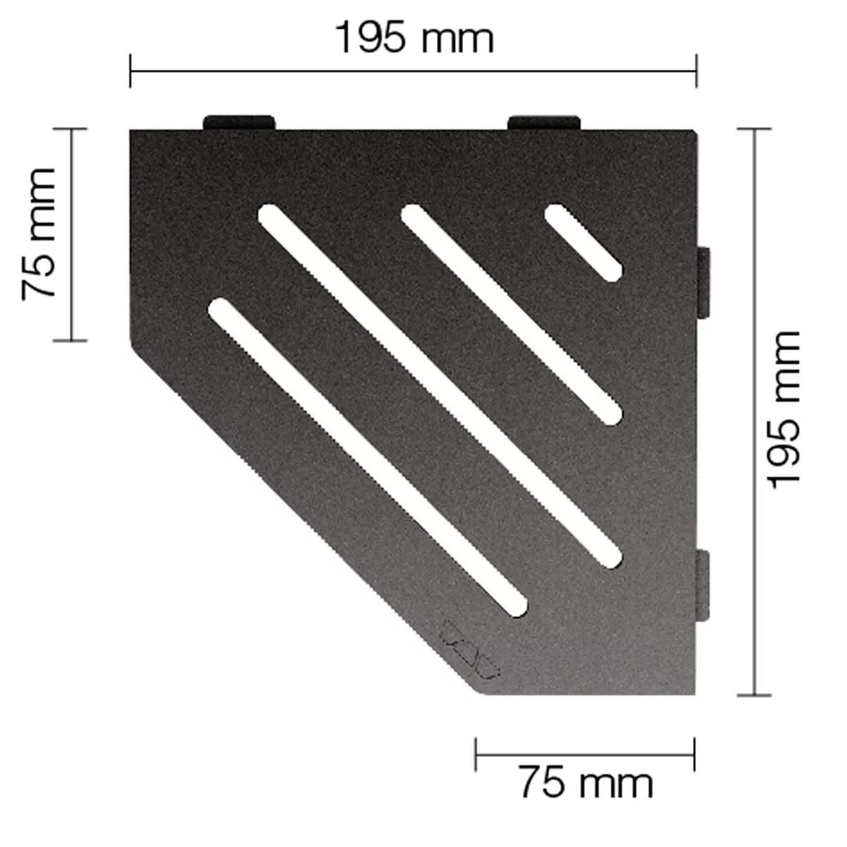 Ράφι τοίχου ντους Schlüter 5-γωνίες 19,5x19,5cm Wave Anthracite