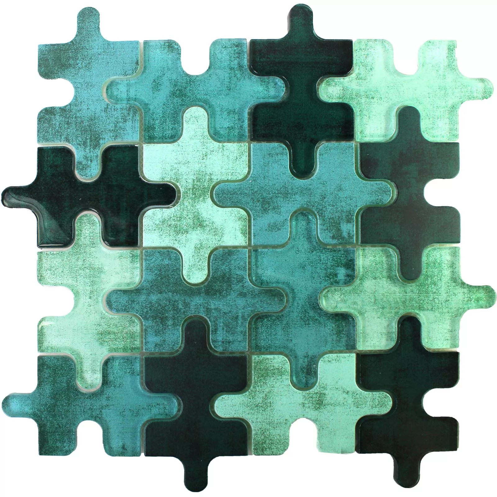 Πρότυπο από Γυάλινο Μωσαϊκό Πλακάκια Puzzle Πράσινος