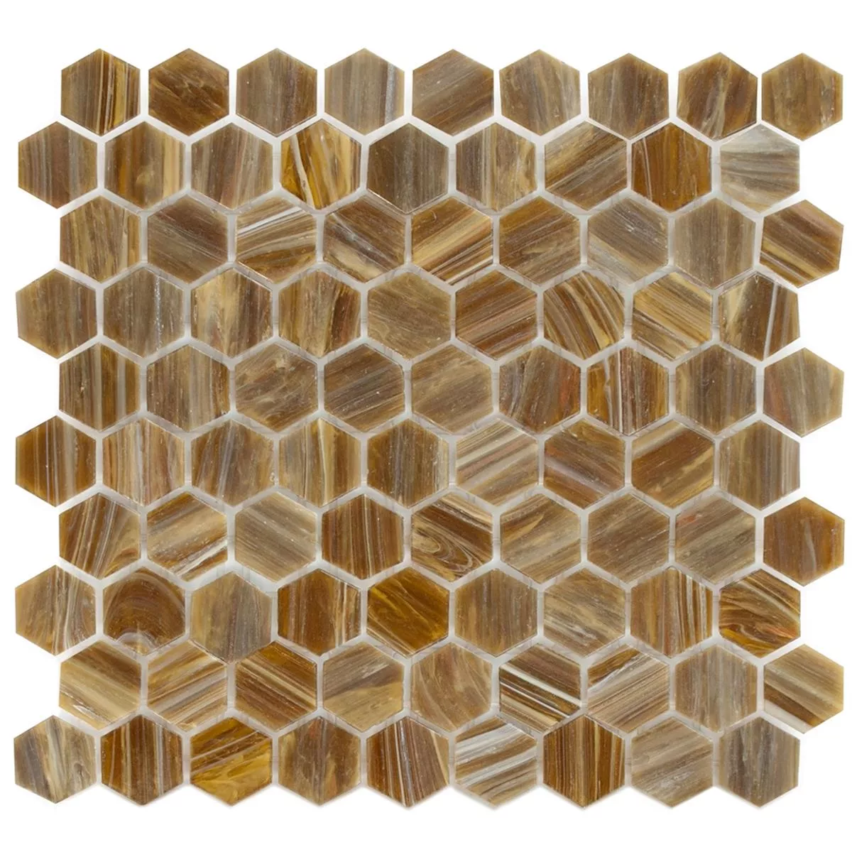Γυάλινο Μωσαϊκό Πλακάκια Trend-Vi Hexagonal 282 Μπρούντζος Kαφέ