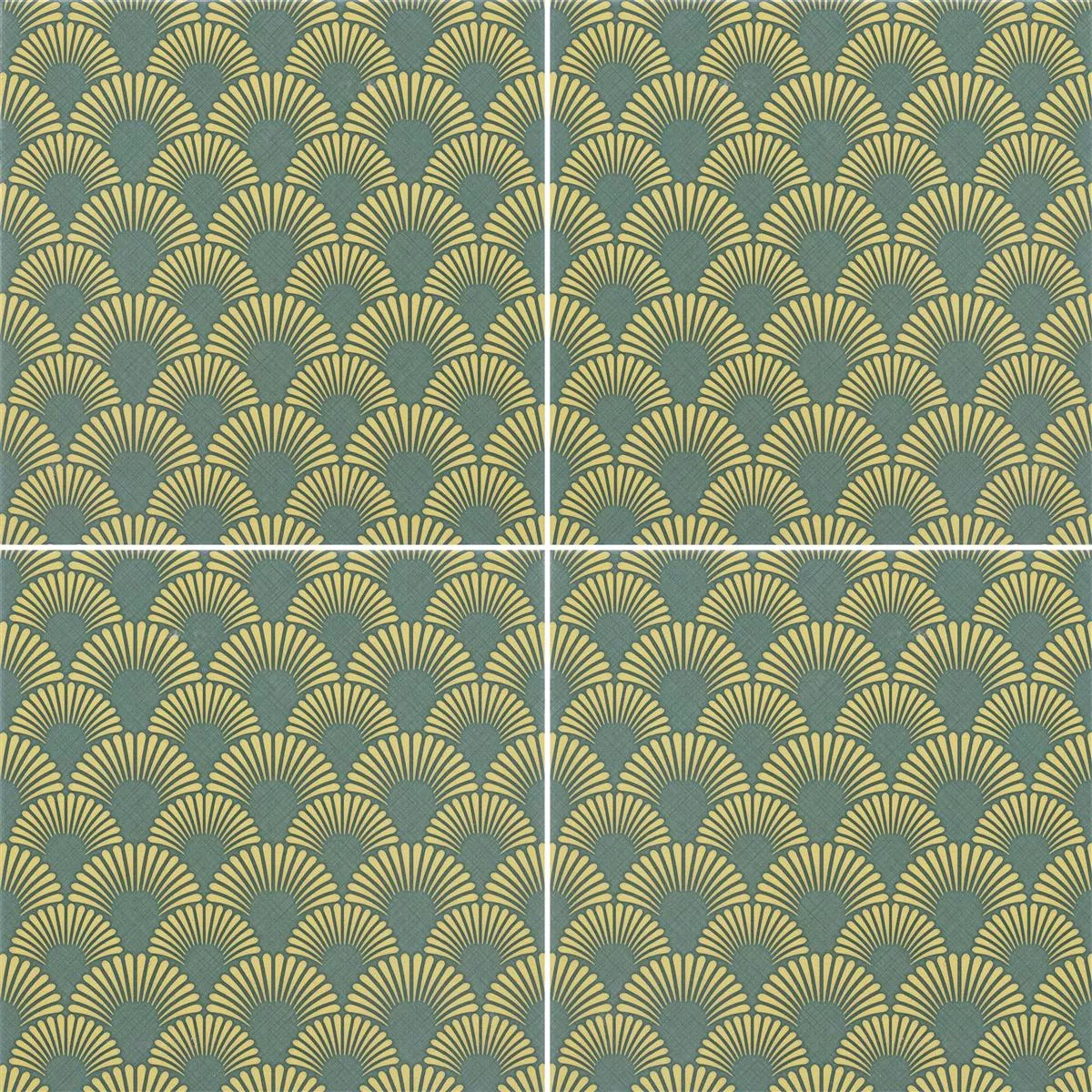 Πλακάκια Δαπέδου Εμφάνιση Tσιμέντου Wildflower Πράσινος Ντεκόρ 18,5x18,5cm 