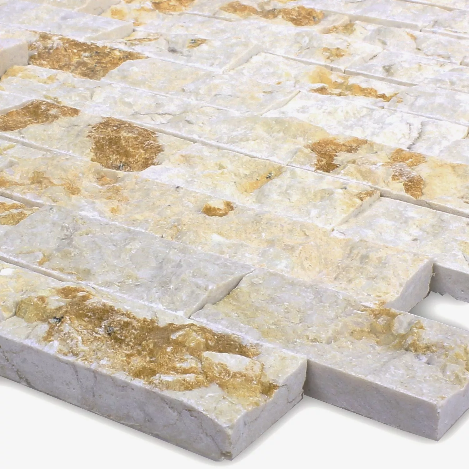 Ψηφιδωτά Πλακάκια Φυσική Πέτρα Brick Splitface 3D Μπεζ