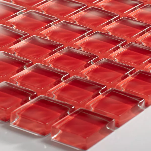 Γυάλινο Μωσαϊκό Πλακάκια Uni 23x23x8mm Kόκκινο