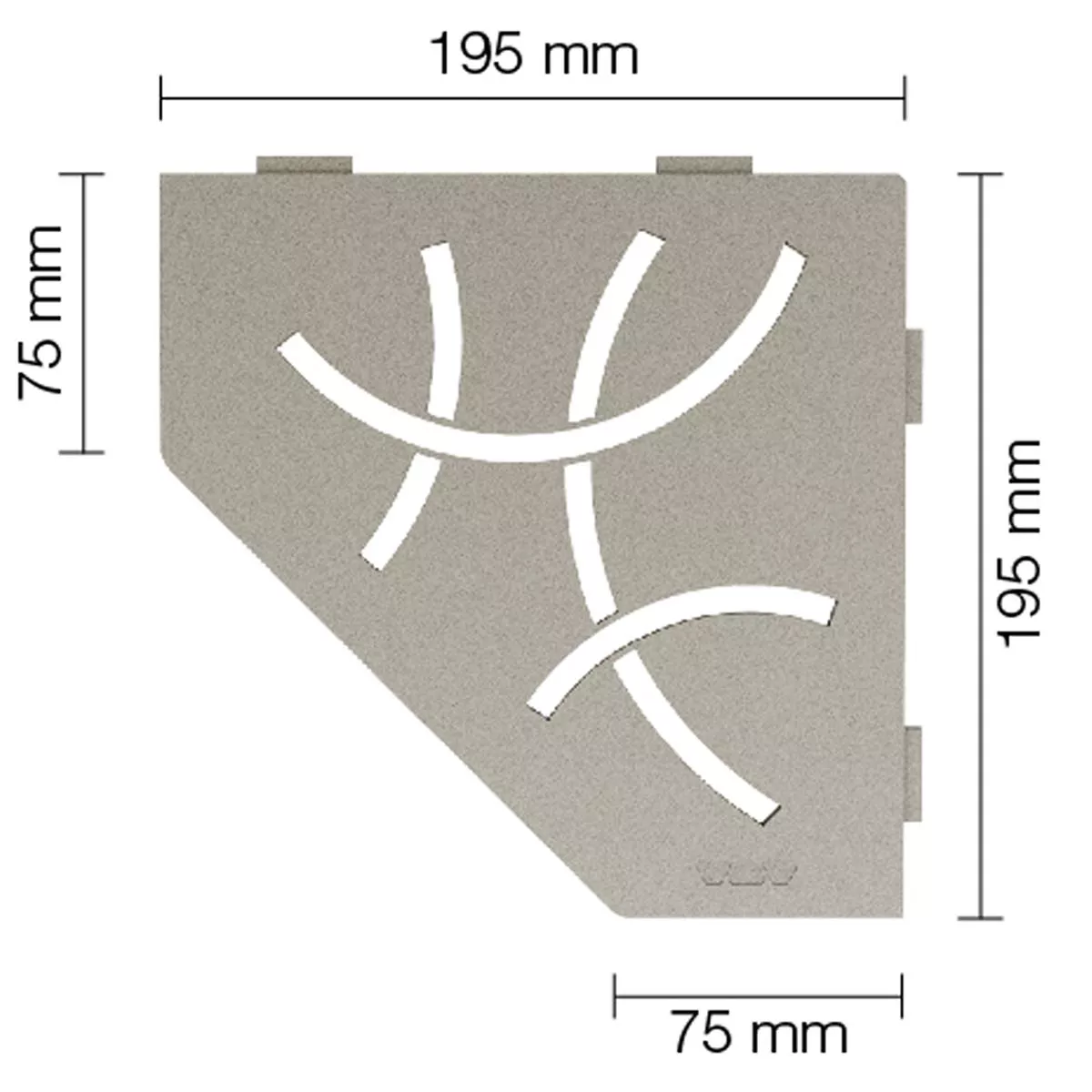 Ράφι ντουζιέρας τοίχου Schlüter 5-γωνίες 19,5x19,5cm Curve