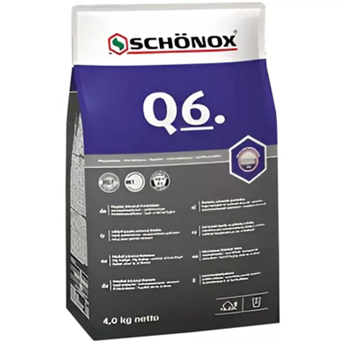 Κόλλα πλακιδίων Schönox Q6 γενικής χρήσης σε σκόνη 4 kg Κόλλα πλακιδίων Schönox Q6 γενικής χρήσης σε σκόνη 4 kg