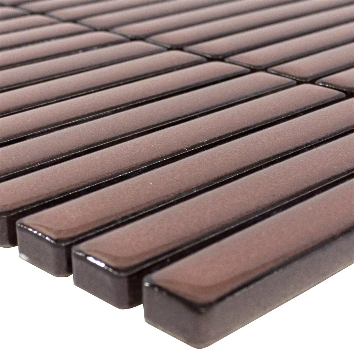 Ψηφιδωτό Πλακάκι Wallachia Kαφέ Αστραφτερό 12x92x8 mm