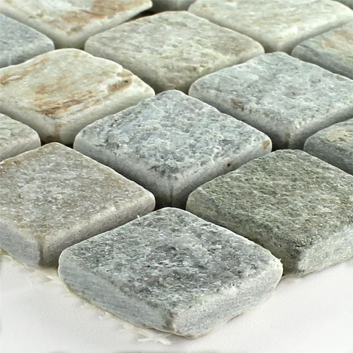 Φυσική Πέτρα Xαλαζίτης Ψηφιδωτά Πλακάκια Μπεζ Γκρί 22x22mm