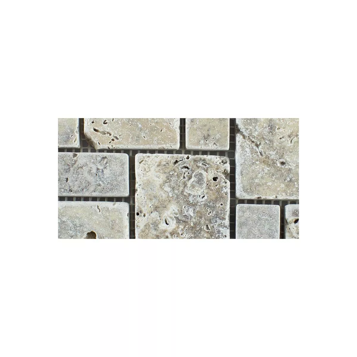 Πρότυπο από Φυσική Πέτρα Είδος Ασβεστόλιθου Ψηφιδωτά Πλακάκια LaGrange Ασήμι