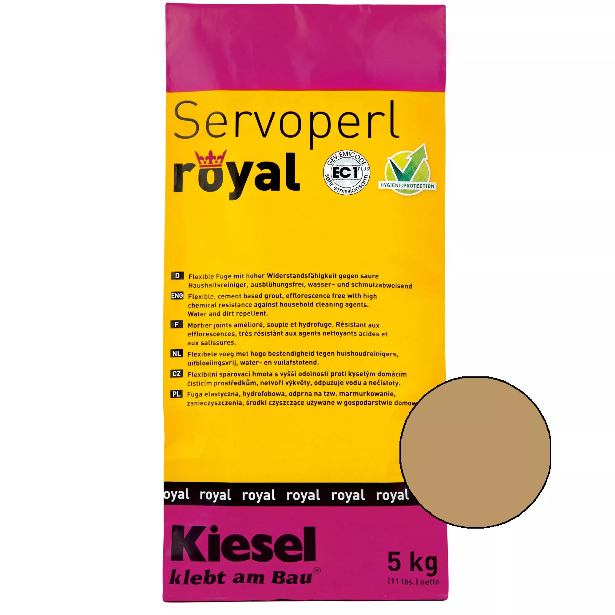 Kiesel Servoperl royal - ένωση αρμών - 5 κιλά ανοιχτό καφέ