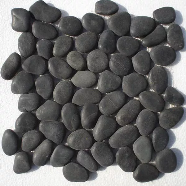 Ψηφιδωτά Πλακάκια Xαλίκι Φυσική Πέτρα Μαύρος