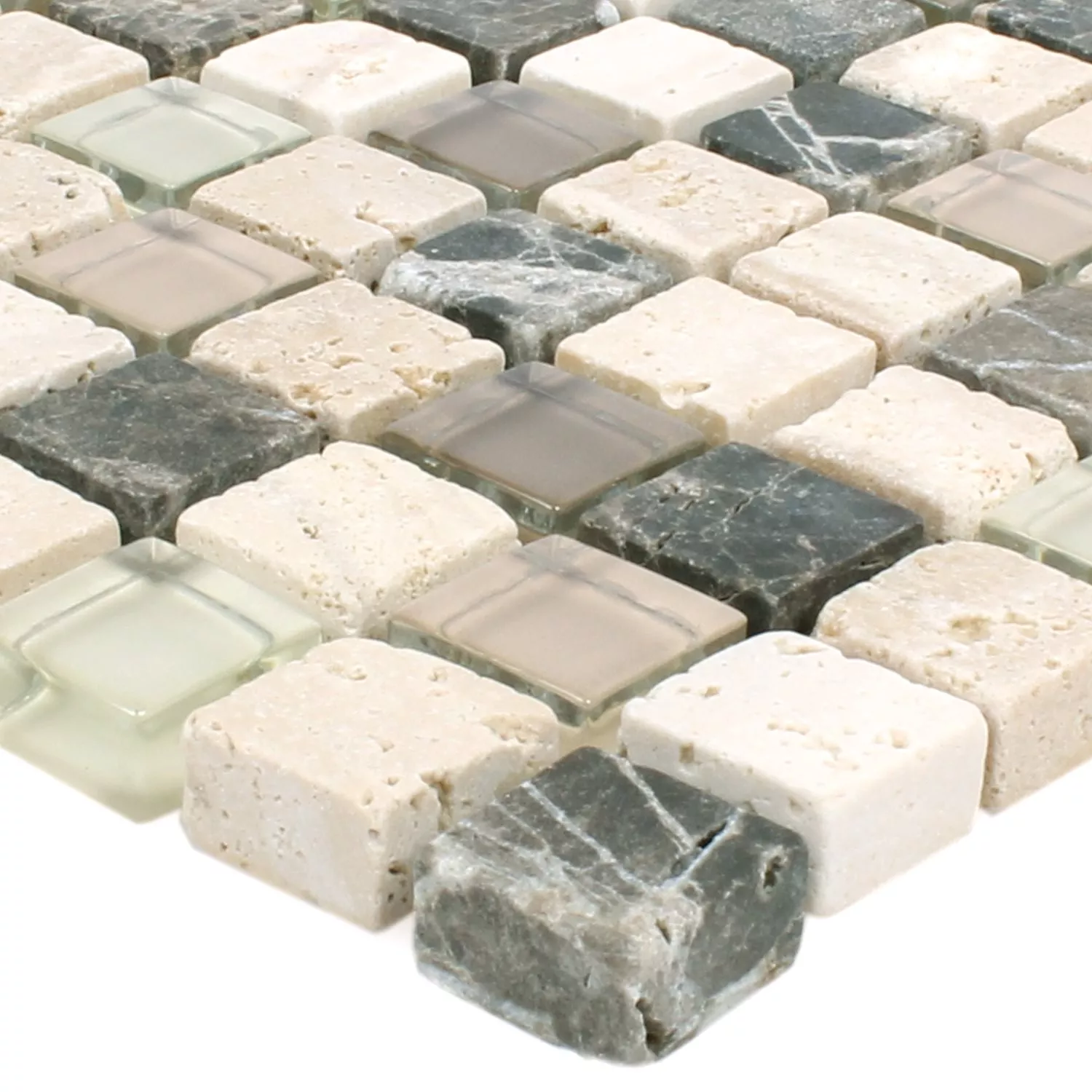 Πρότυπο από Ψηφιδωτά Πλακάκια Milos Ποτήρι Φυσική Πέτρα Mix Kαφέ Μπεζ Tετράγωνο