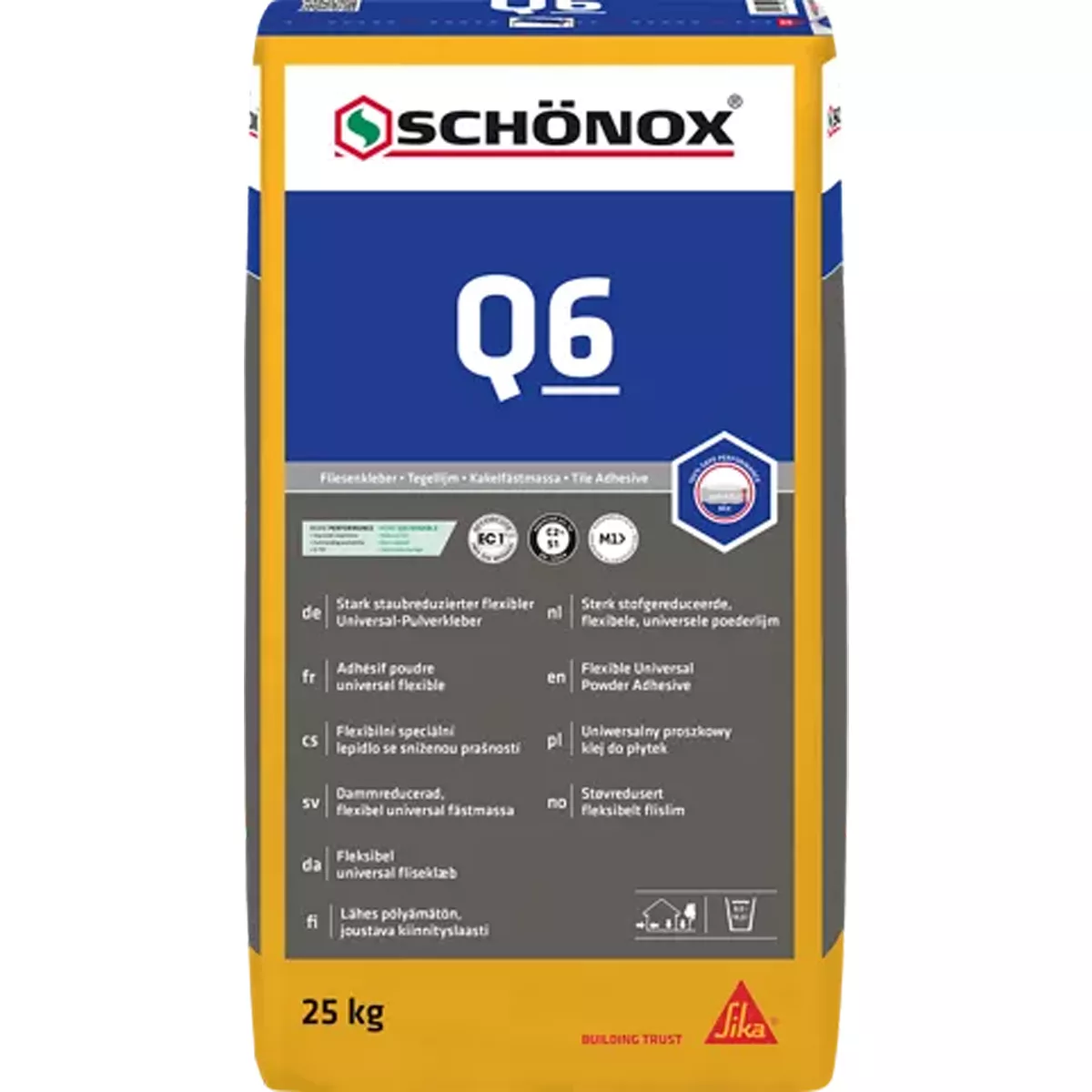 Κόλλα πλακιδίων Schönox Q6 - (τοίχου & δαπέδου) κόλλα γενικής χρήσης (25 kg)