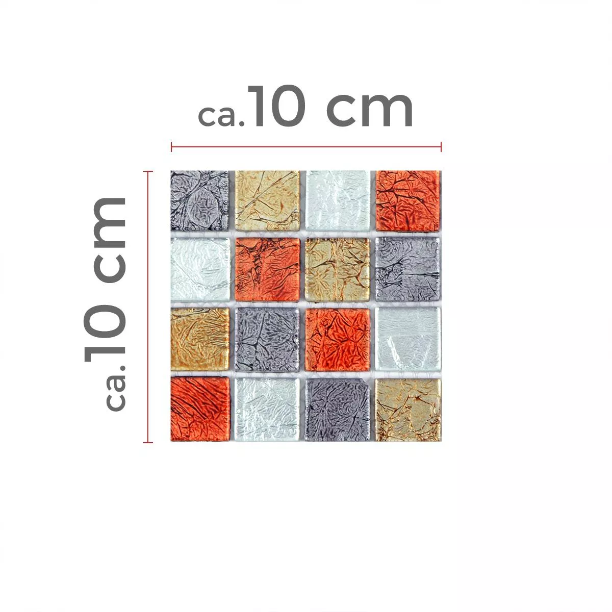 Πρότυπο από Γυάλινο Μωσαϊκό Πλακάκια Curlew Kόκκινο Kαφέ Ασήμι Tετράγωνο 