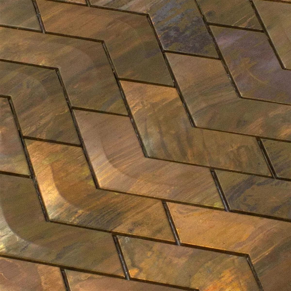 Mέταλλο Χαλκός Ψηφιδωτά Πλακάκια Copperfield 3D Κύμα