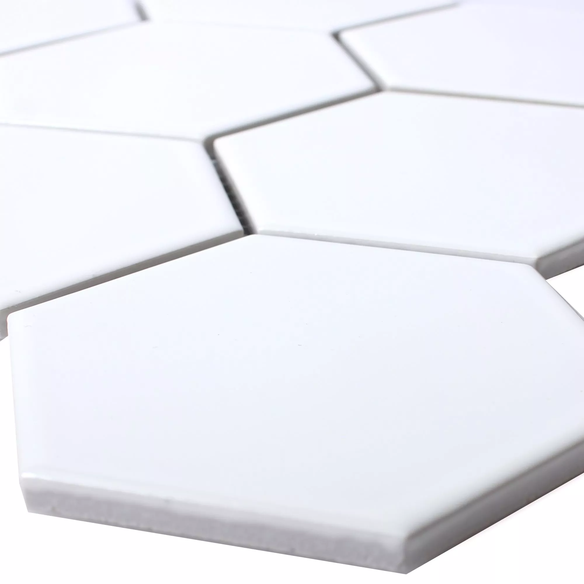 Πρότυπο από Kεραμικά Ψηφιδωτά Πλακάκια Εξάγωνο Salamanca Ασπρο Παγωμένος H95
